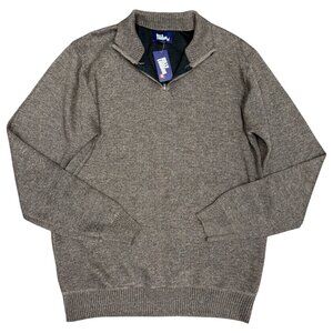 NWT Men's BILLY LONDON UK Half Zip Mock Neck Sweater Brown |‎ Size XL